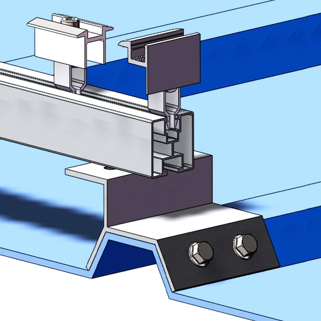 Solar Panel Standing Seam Clamp Kits Trapezoidal Metal Roof Solar Mounting Racking System