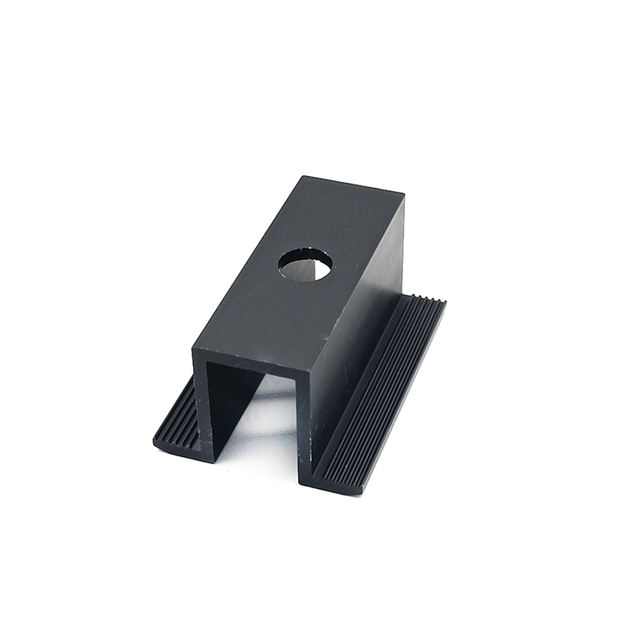Aluminum Black Solar Panel Bracket Clamp Kit Mid Clamp for Roof Mounting System