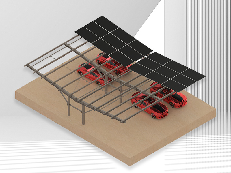 Bi-directional Single-Column Solar Carport Mounting System